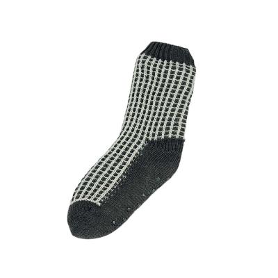 China Wholesale Classic Anti-skid Dark Gray Acrylic Indoor Thick Knit Women Slipper Room Socks for sale