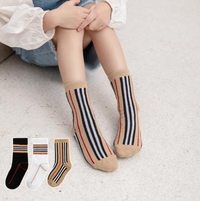 China British Designers Breathable Custom Cotton Fashion Style Stripe Long Plaid Top B bangs for kids for sale