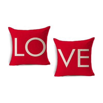 China PORTABLE Hot Sale Linen Valentine Day Gifts New Trendy Couples Pillow Case Cover Luxury For Sofa for sale