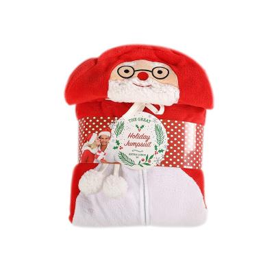 China Women Soft Luxury Winter V-Neck Santa Claus Cartoon Warm Bathrobe With Hood for sale