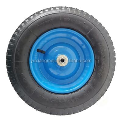 China 4.80/4.00-8 rigid pneumatic wheel with metal rim for wheelbarrow for sale