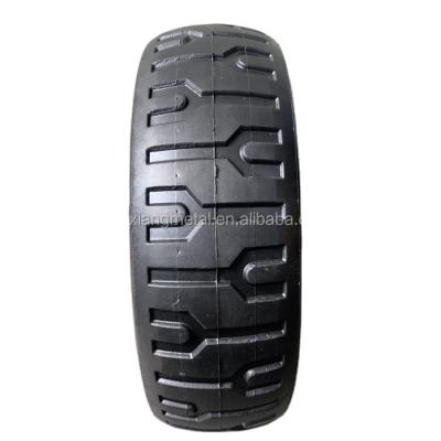 China 10 Inch Semi-pneumatic Semi-pneumatic Rubber Wheel Tubeless Tires With Steel Rim for sale