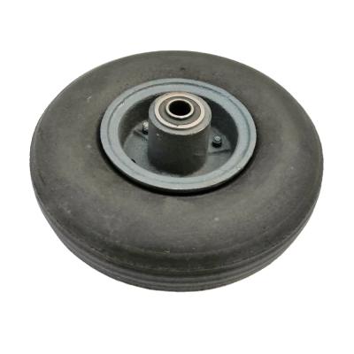 China swivel & Rigid Heavy Duty Cast Iron 10 Inch 3.50-4 300kgs Steel Rim With Solid Rubber Tire Wheels for sale