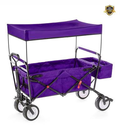 China Portable with outdoor awning collapsible folding all terrain cart camping garden cart beach cart utility cart for sale