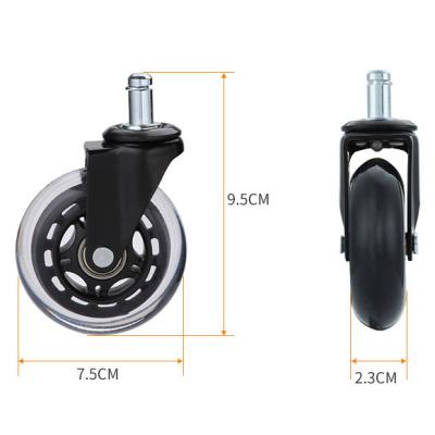 China swivel & 3 Inch Rigid Plunger Casters Swivel Wheels Retractable Colorful Plunger Casters Universal Transparent Lifting Wheel for sale