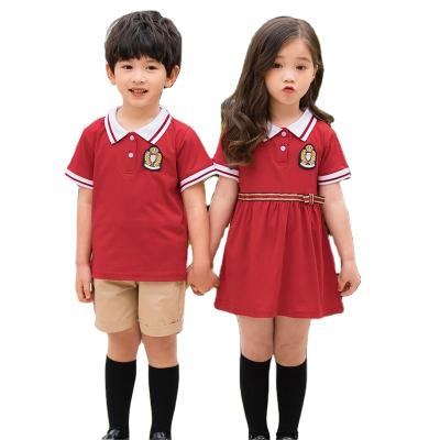 China Latest Sustainable Manufacturer Custom Design Red White Children School Uniform School Uniform Unisex for sale