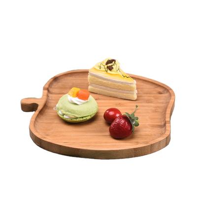 China Low Price Bamboo Ready To Ship Medium Bamboo Apple Shaped Breakfast Tray for sale