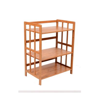 China Viable Low Price Guaranteed Quality Bamboo Kitchen Shelf Microwave Storage Rack for sale