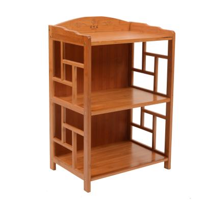 China Factory Supply Attractive Price Sustainable Mult Tier Racks Bamboo Bookcase for sale