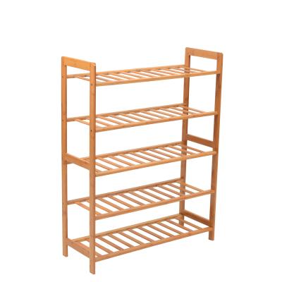 China Sustainable Durable Using Low Price Bamboo Wooden Organizer Shelf Bench Fold Shoe Rack for sale