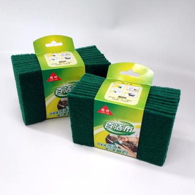 China Sustainable Kitchen Scrubber Cleaning Heavy Duty Green Scouring Pads for sale