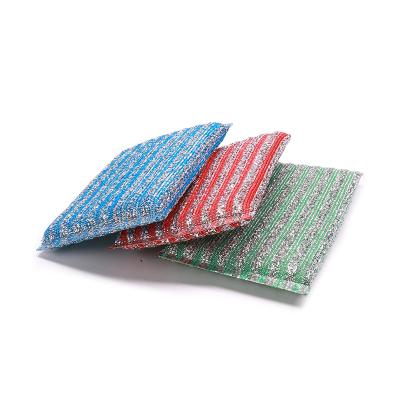 China Viable Pot Stainless Steel Mesh Sponge Scouring Pad Dish Highly Effective Cleaning Cloth for sale