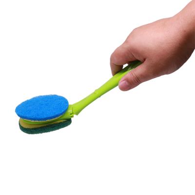 China Creative Mini Washable Sponge Dish Kitchen Cleaning Brush With Pp Handle for sale