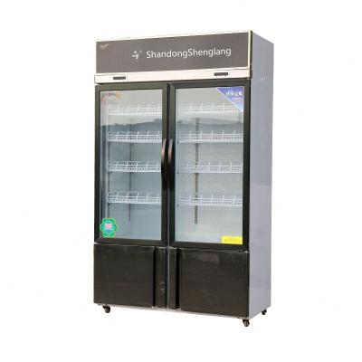 China 2021 Dual-temperature latest technology dual temperature commercial display cabinet refrigerator cooler used in supermarket bars for sale