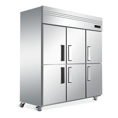 China Six Doors New Arrivals Silver Stainless Steel Refrigerated Four Door Food Freezer Commercial Refrigerators for sale