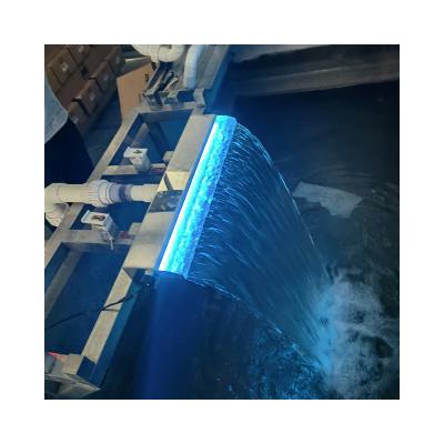 China Outdoor LED Water Flow Garden Stainless Steel Fountain Waterfall Spillway with LED Lights for sale