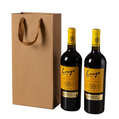 China Recyclable Wholesale Sublimation Felt Reusable Christmas Gift Paper Bag Bottle Red Wine Custom Logo for sale