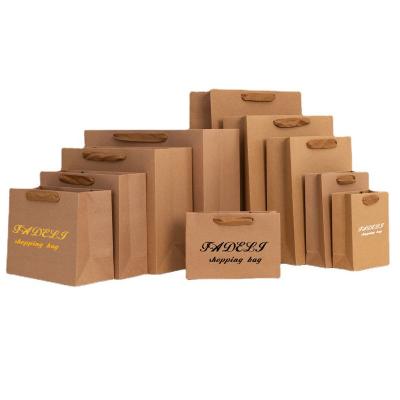 China Recyclable Paper Bag Custom Printed Kraft Paper Bags Recyclable Clothing Gift Bag Shopping Food Take Away With Your Own Logo for sale