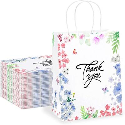 China Recycled Materials Wholesale Custom Cheap Eco Paper Gift Tote Bags Packaging Small Thank you gift bags with handles for sale