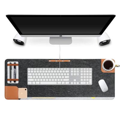 China Custom Size Felt Multifunctional and Logo Laptop Desk Writing Mat Non Slip Mouse Pad Gaming Desk for Home Office Gift for sale