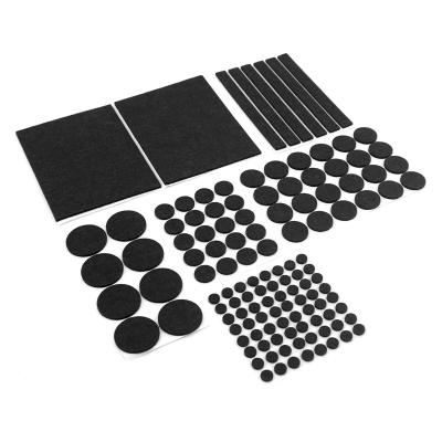 China 100% Eco-Friendly 124pcs Office Chair Pads Premium Self Adhesive Felt Floor Protectors Black Brown Beige Eco-Friendly Furniture Pads for sale