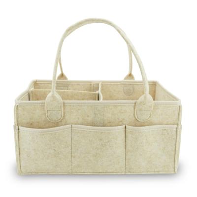 China New Color Felt Baby Diaper Bag Organizer Baby Caddy Diaper Bag Storage Basket for sale