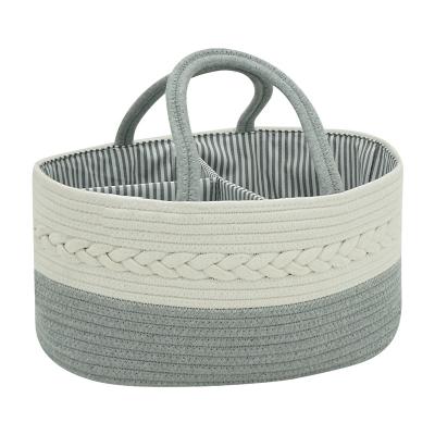 China 100% Durable/Washable Removable Lightweight Caddy Eco-Friendly Baby Shower Gifts Inserts Storage Bin Cotton Rope Diaper Basket For Newborn for sale