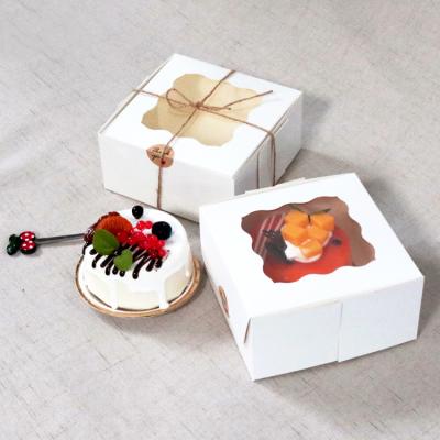 China Biodegradable Custom White Bakery Box With Window Eco - Friendly Cardboard Gift Packaging Boxes For Cakes Cookies Pastries Cupcakes for sale