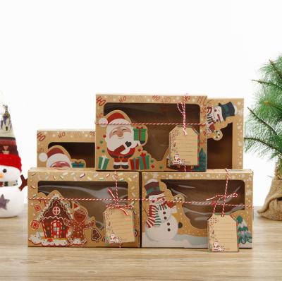 China Biodegradable Custom White Bakery Box With Window Cardboard Cardboard Christmas Eco-Friendly Paper Box For Cakes Cookies Pastries Cupcakes for sale