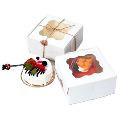 China Biodegradable Custom White Bakery Box With Window Eco - Friendly Cardboard Gift Packaging Boxes For Cakes Cookies Pastries Cupcakes for sale