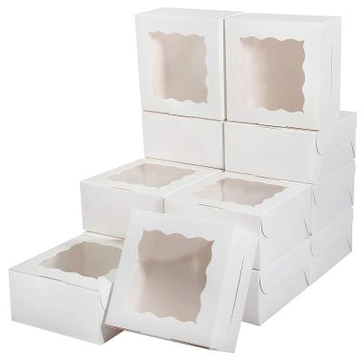 China White Mini Slice Cake Bento 12x12 Biodegradable Paper Large Shiny Paper For Cakes Paper Cake Box 10 x 10 x 5 for sale