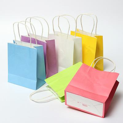 China Recycled Materials Custom Logo Flexo Mix Color Printing Bottom Bag Kraft Biodegradable Paper Doggie Bag Square Handbag for sale