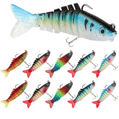 China Factory Direct Sale High Strength Knotty Bait 9cm Double 16g Bionic Fishing Segment Lure Soft Lure Lead Hooks for sale