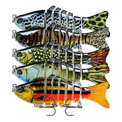 China Bass Saltwater Fishing Lures Hard 10cm High Strength Artificial Segmented Carp Fishing Lures Baits Minnow Tackle Hooks for sale