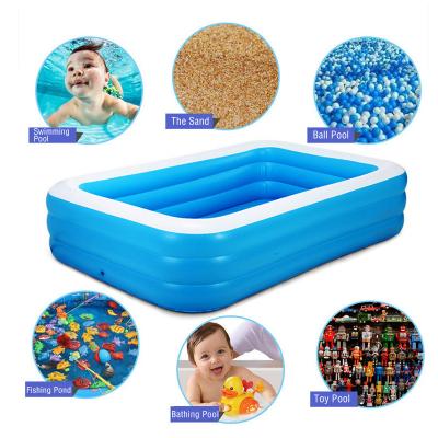 China Amazon hot sales custom use inflatable pools outdoor pvc above ground 130mm swimming pool for kids for sale