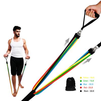 China Hot Selling Durable Fitness Exercises 11pcs 100lbs Resistance Bands Resistance Bands Set for sale