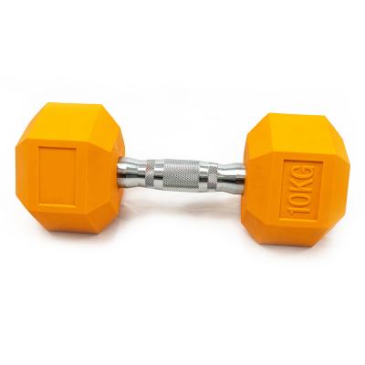 China 2022 Popular Cheap Resin Coated Hex Dumbbell 15kg Non Slip for sale