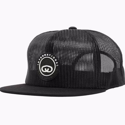 China China factory sale new design hot high quality JOINT rubber polyester label black custom mesh hat for sale