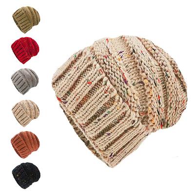 China JOINT Newcomer Knit Hats Winter Solid Color Custom Warm Winter Beanie Knit Hat for sale