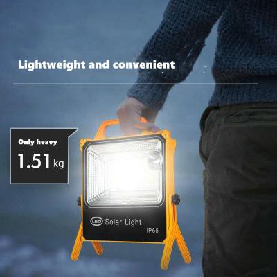 China High Bright Outdoor Camping 100W Morden IP65 Lithium Battery Outdoor Solar Panel Led Solar Flood Light for sale