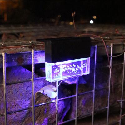 China Garden Lighting New RGB Solar Powered Step Deck Waterproof Garden Fence Lights Source Outdoor Yard Fence Light Lamp for sale