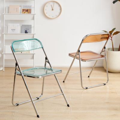 China Modern Folding Chair, Ins Style Acrylic Crystal Makeup Chair, Home Dining Chair, for sale