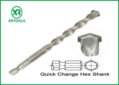 China Hex Shank Long Masonry Drill Bit Sand Blasted Durable Carbon Steel Material for sale