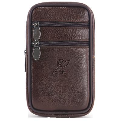 China Water proof Leather Cell Phone bag  Fashion Shoulder Pocket Wallet Pouch waist belt bag for Mobile Phone for sale