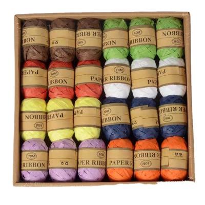 China Gift Box Minimalist Decorative Multiple Color Rope Wall Decoration Braided Paper Gift Wrapping Green Leaves Braided Rope for sale