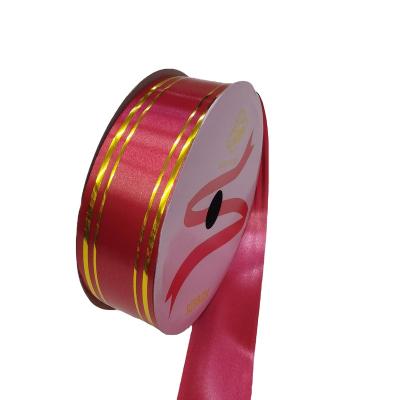 China Luster Custom Logo Printed Gift Satin Ribbon , Decoration Wrapping Ribbon Satin for sale