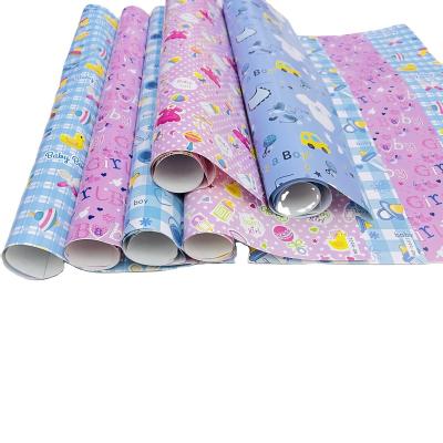 China Recycled Materials Baby Gift Wrapping Paper Factory Price Wrapping Paper for Baby Gift and Craft Party Decoration Paper for sale