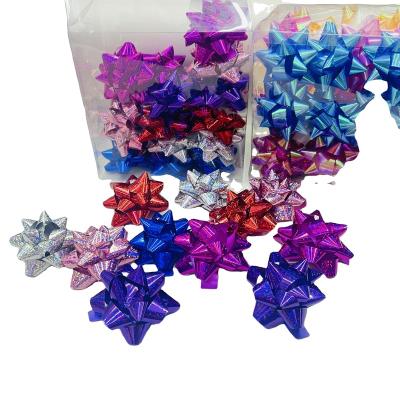 China Iridescent Gift Wrap Bow Ribbon Package Wrap Presents Celebrations Ribbon Star Decorative Bow Wrap Gift Wrapping for sale