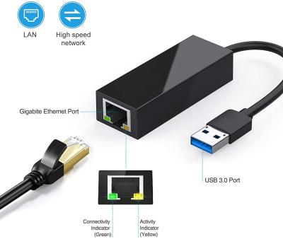 China USB USB 3.0 Adapter LAN RJ45 Network Card To Ethernet Gigabit 10/100/1000 LAN Network Adapter for sale