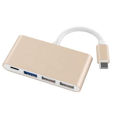 China Multiple USB-C Connects USB C HUB Support 4 in 1 Type C to USB 3.0 Multi Dock Station Adapter for Type-C Hub Macbook Converter for sale